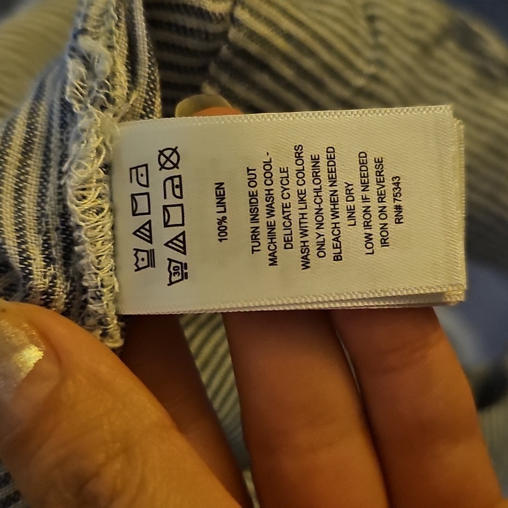 Tahari linen dress striped nautical casual pullover - Picture 4 of 6